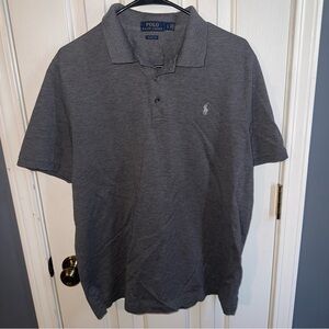 Ralph Lauren Men's Dark Gray Polo Shirt with Embroidered Logo